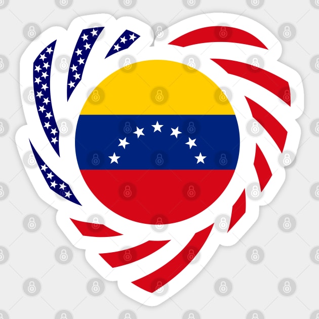 Venezuelan American Multinational Patriot Flag (7 Stars) (Heart) Sticker by Village Values